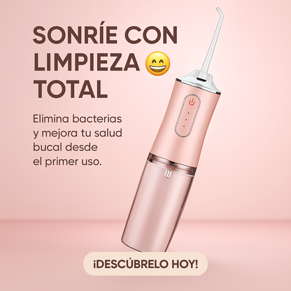 💎 Irrigador Dental Rosado con 4 boquillas 🌟 Limpieza dental profunda, sonrisa perfecta todos los días.