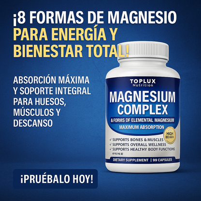 💙 Magnesio Esencial 🌿 Huesos Fuertes, Corazón y Energía Diaria 💊